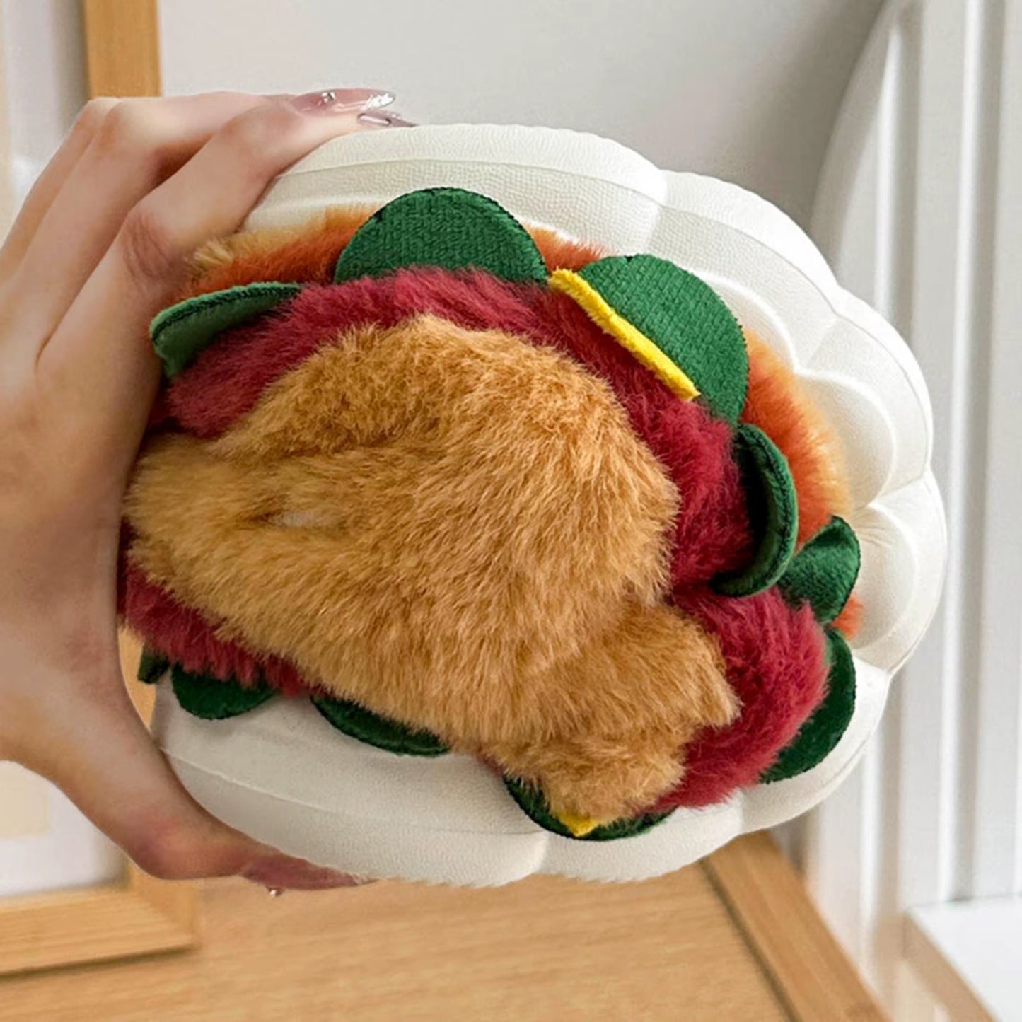 Hamburger Warm Shoes Slippers Cartoon Cozy Winter Footwear Funny House Nonslip Slippers for New Year Apartment Living Room